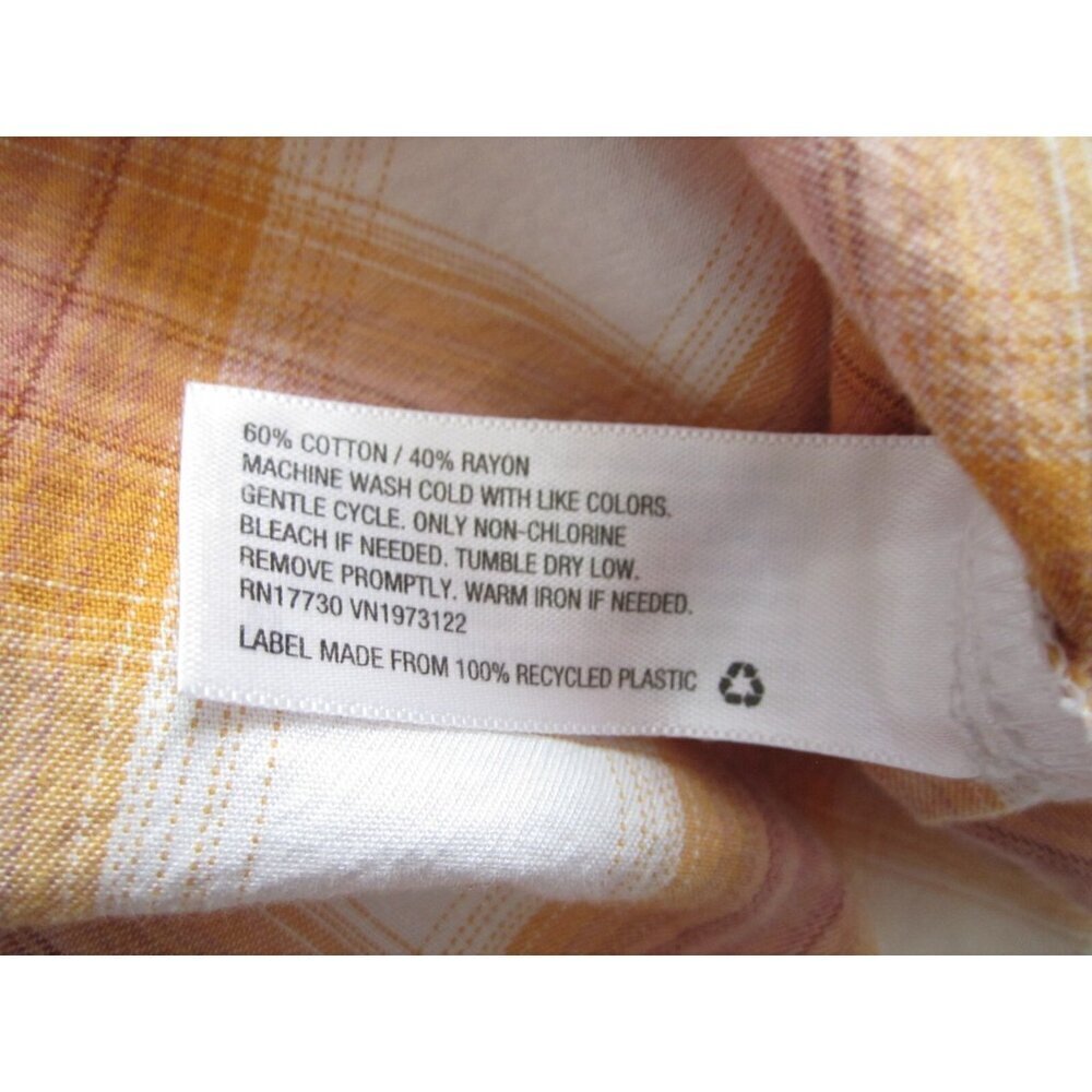 Women‎ Universal Thread Cotton Blend Madras Button Long Sleeve Shirt Sz (WB360) - Picture 7 of 8